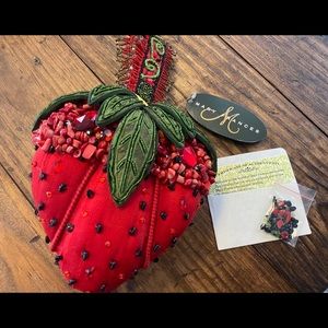 Mary Frances Strawberry Fields Beaded Handbag